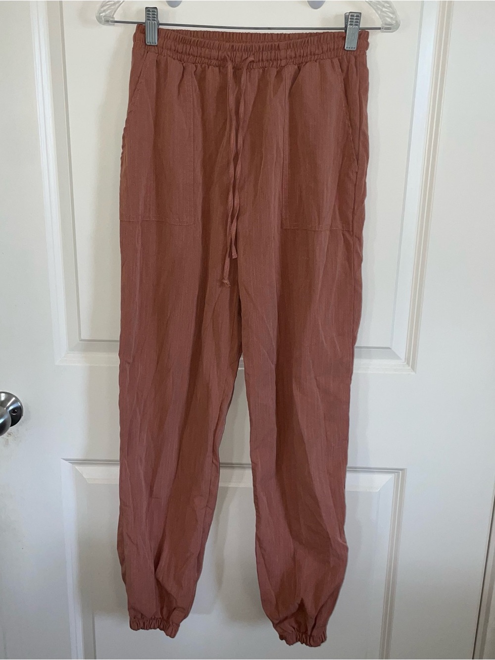 mahina Dusty Rose Elastic Waist Jogger Pants - Picture 2 of 8
